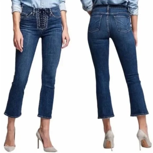 Hudson Bullocks High Rise Lace Up Boot Crop Jeans Women's 30 - Picture 2 of 11